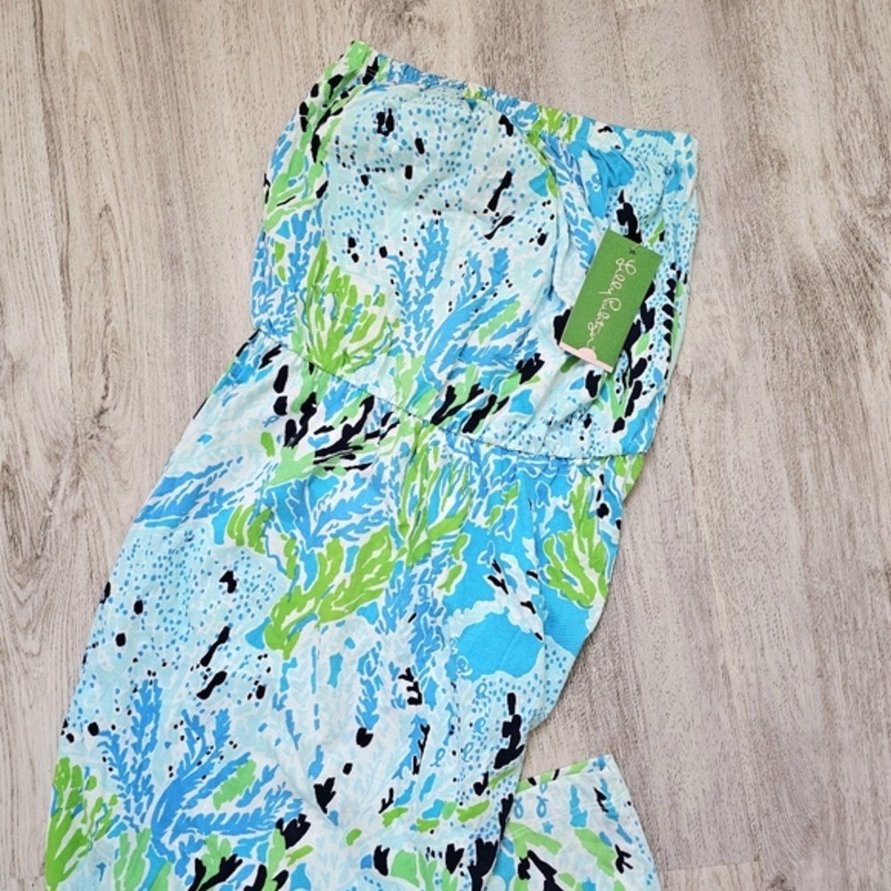 Nwt Lilly Pulitzer Marlisa Strapless Maxi Dress In Spa Blue Xs - Picture 2 of 8
